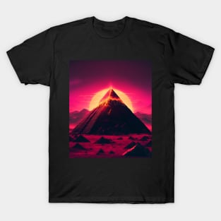 Synthwave Retrowave Aesthetic Pyramid T-Shirt